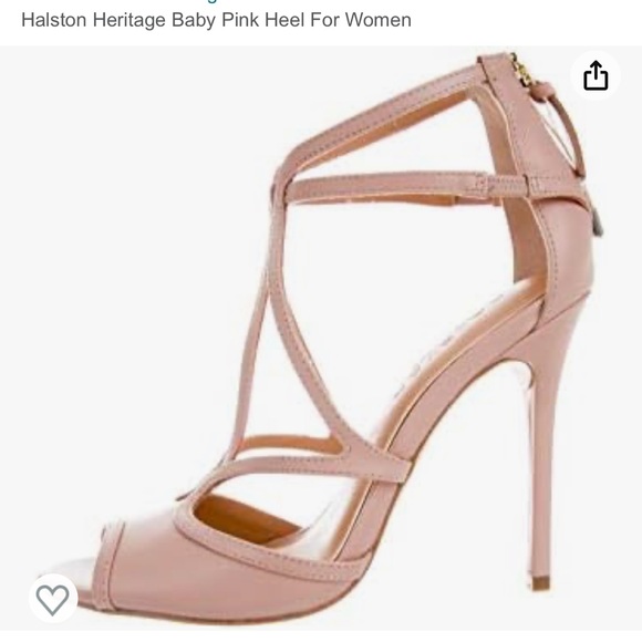 *Like New* Halston Heritage Monica Baby Pink Nude Open Toe Heels Size 8.5 M - Picture 3 of 4